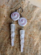 Load image into Gallery viewer, Selenite Unicorn Horn Earrings