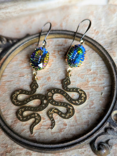 Vitrial Snake Earrings 1