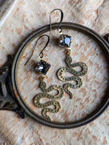 Rhinestone Snake Earrings 2