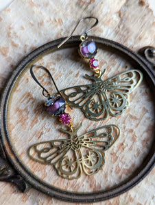 Rhinestone Star Moth Earrings 2