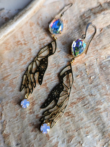 Rhinestone Mystical Hand Earrings 3