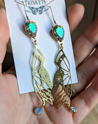 Rhinestone Mystical Hand Earrings 2