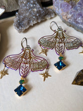 Load image into Gallery viewer, Rainbow Iridescent Rhinestone Moth Earrings 2