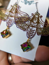 Load image into Gallery viewer, Rainbow Iridescent Rhinestone Moth Earrings 2