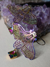 Load image into Gallery viewer, Rainbow Iridescent Rhinestone Moth Earrings 2