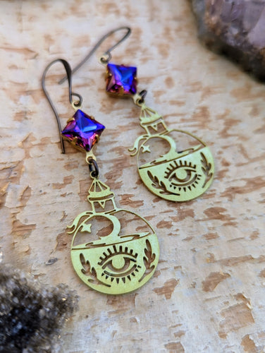 Rhinestone Potion Bottle Earrings 1