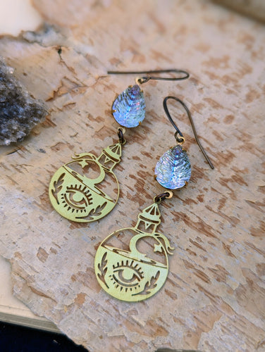 Rhinestone Potion Bottle Earrings 2