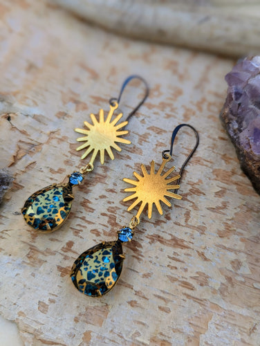 Rhinestone Sun Earrings 1