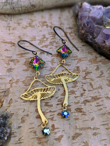 Rhinestone Mushroom Earrings 2