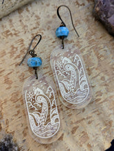 Load image into Gallery viewer, Clear Acrylic Octopus Tentacle Earrings with Apatite