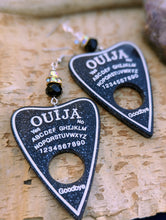 Load image into Gallery viewer, Black Glitter Ouija Planchette Earrings