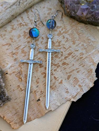 Large Sword Earrings - Silver 2