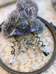 Jellyfish Earrings - Dusky Iridescent Purple
