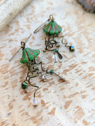 Jellyfish Earrings - Green