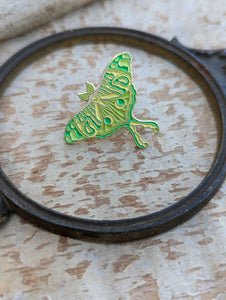 Green Luna Moth Pin