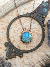 Load image into Gallery viewer, Labradorite Full Moon Copper Electroformed Necklace 1