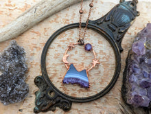 Load image into Gallery viewer, Mini Druzy Amethyst Mountain Copper Electroformed Necklace 1