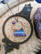 Load image into Gallery viewer, Mini Druzy Amethyst Mountain Copper Electroformed Necklace 2