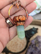 Load image into Gallery viewer, Copper Electroformed Pumpkin and Blue Aragonite Necklace