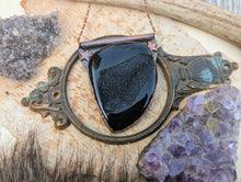 Load image into Gallery viewer, Druzy Onyx Star Statement Necklace