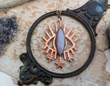 Load image into Gallery viewer, Electroformed Evil Eye Amulet Pendant with Sunstone