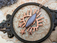 Load image into Gallery viewer, Electroformed Evil Eye Amulet Pendant with Sunstone