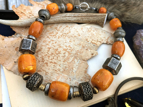 Vintage Faux Amber Necklace