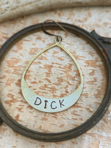 DICK - *Single* Stamped Brass Earring - Mix & Match