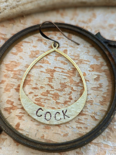 COCK - *Single* Stamped Brass Earring - Mix & Match