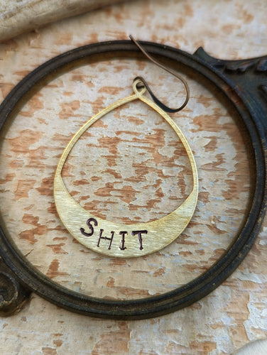 SHIT - *Single* Stamped Brass Earring - Mix & Match