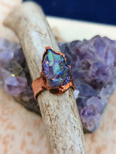 Load image into Gallery viewer, Size 6 Titanium Coated Amethyst Electroformed Ring