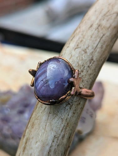 Size 7 Trapiche Ruby Electroformed Ring