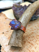 Load image into Gallery viewer, Size 8 Titanium Coated Amethyst Electroformed Ring
