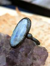 Load image into Gallery viewer, Size 8 Moonstone Electroformed Ring