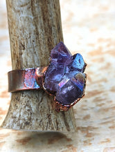 Load image into Gallery viewer, Size 9 Aura Coated Amethyst Electroformed Ring