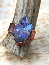 Load image into Gallery viewer, Size 9 Aura Coated Amethyst Electroformed Ring