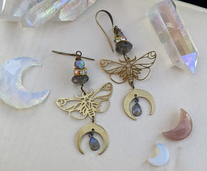 Celestial Moth Earrings