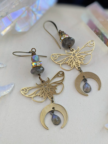 Celestial Moth Earrings